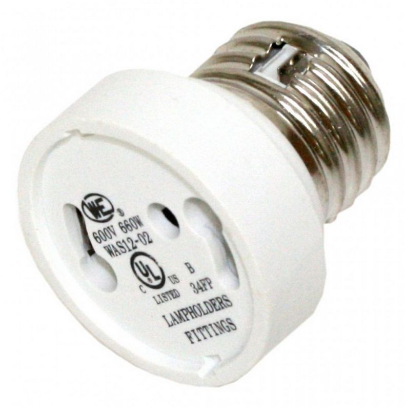 New box of 10, Satco 80-1888 E26 to GU24 socket reducer with locking function