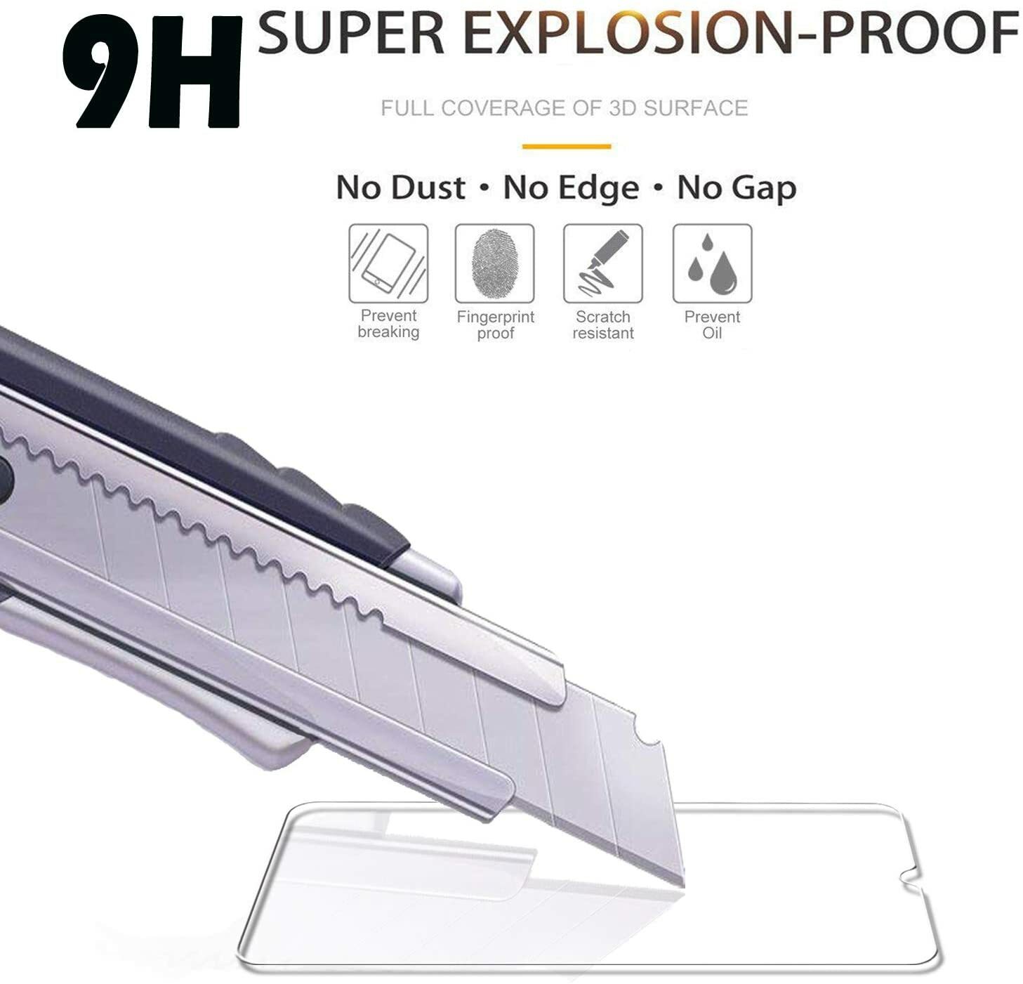 3 Pack Premium Tempered Glass Screen Protector [Full Coverage] For TCL 20 XE