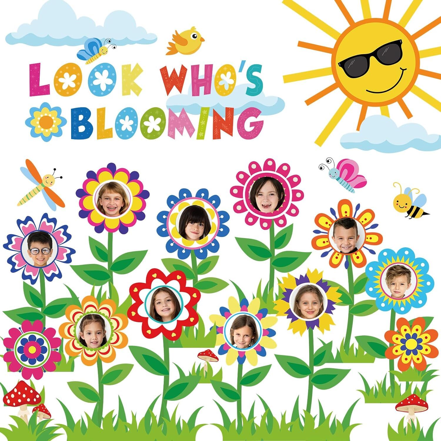 88PCS Spring Bulletin Board Set Look Who’s Blooming Classroom Colorful