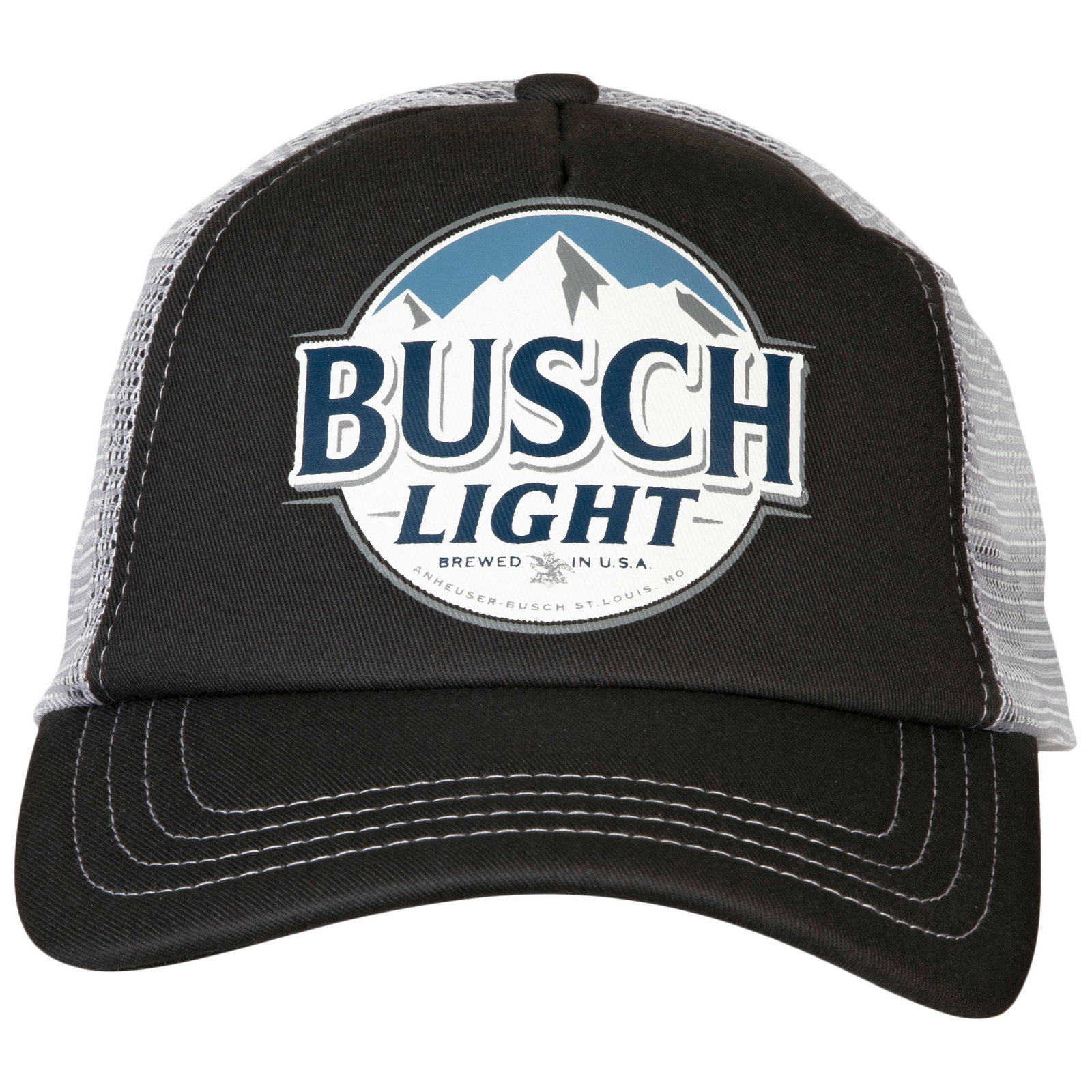 Busch Light Curved Brim Snapback Hat Grey