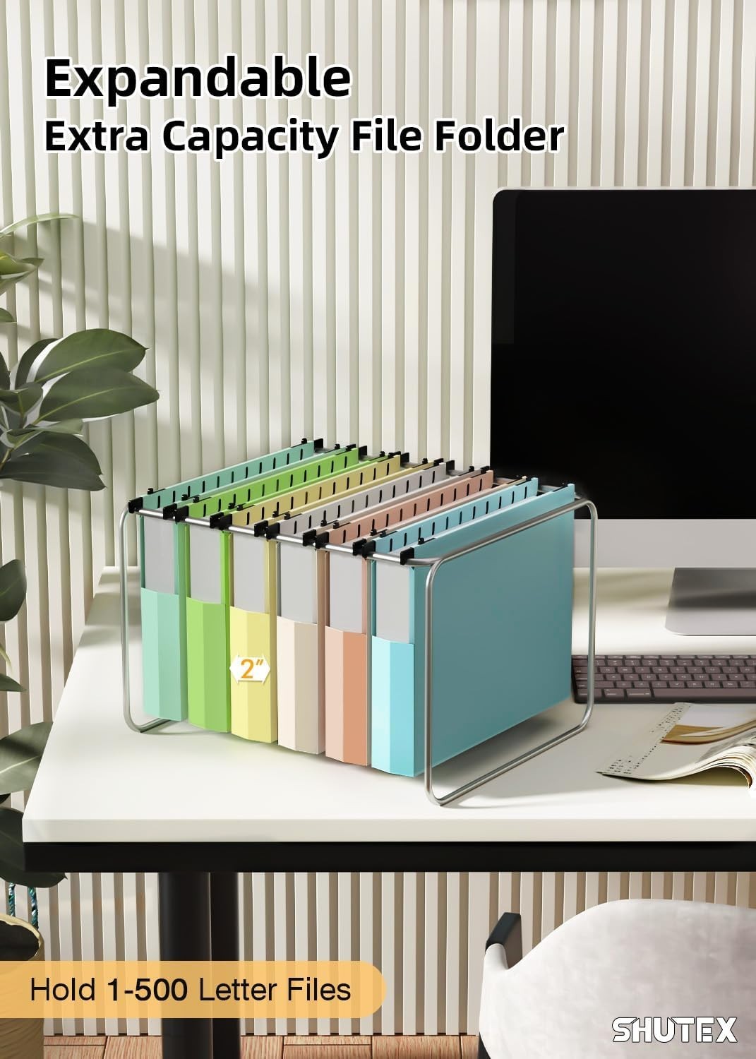 Extra Capacity Plastic Hanging File Folders,12 Pack Reinforced Hang Folder,Heavy