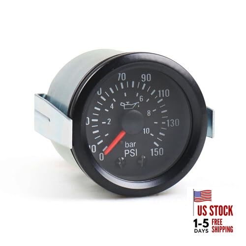 2" 52mm Mechanical Oil Press Gauge 0-10 Bar/0-150PSI Oil Pressure 12V Press