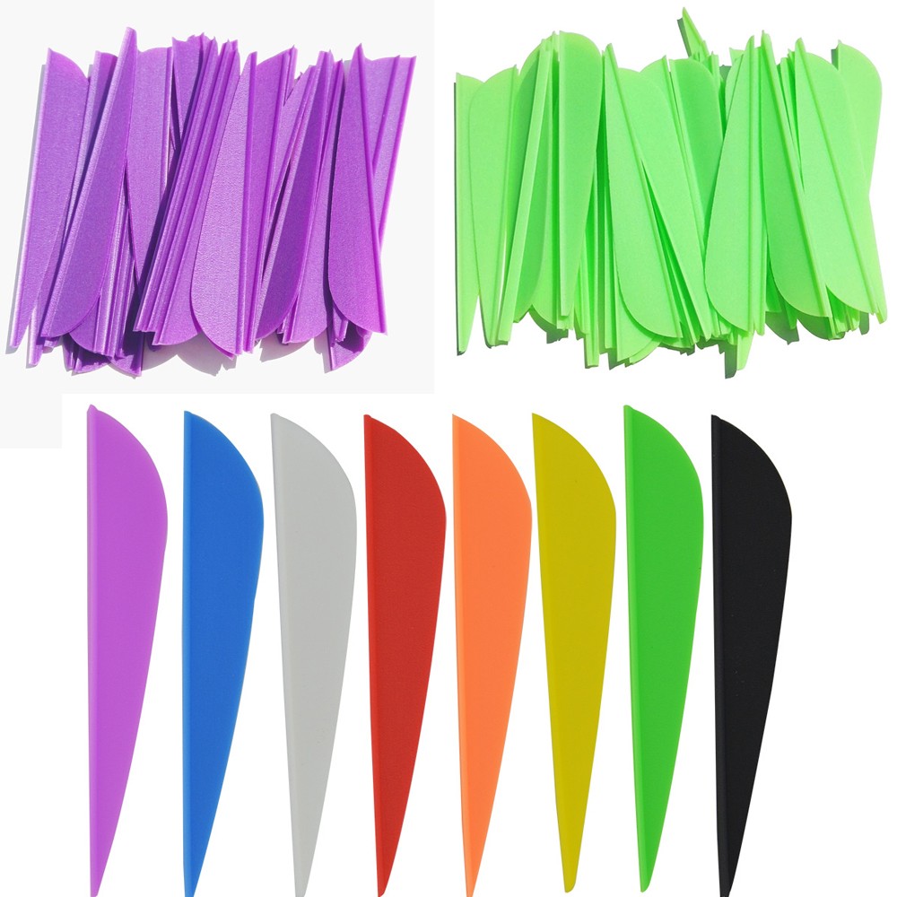 50pcs 3" Arrow Fletches Rubber Vanes Archery Fletching Recurve Bow Hunting DIY