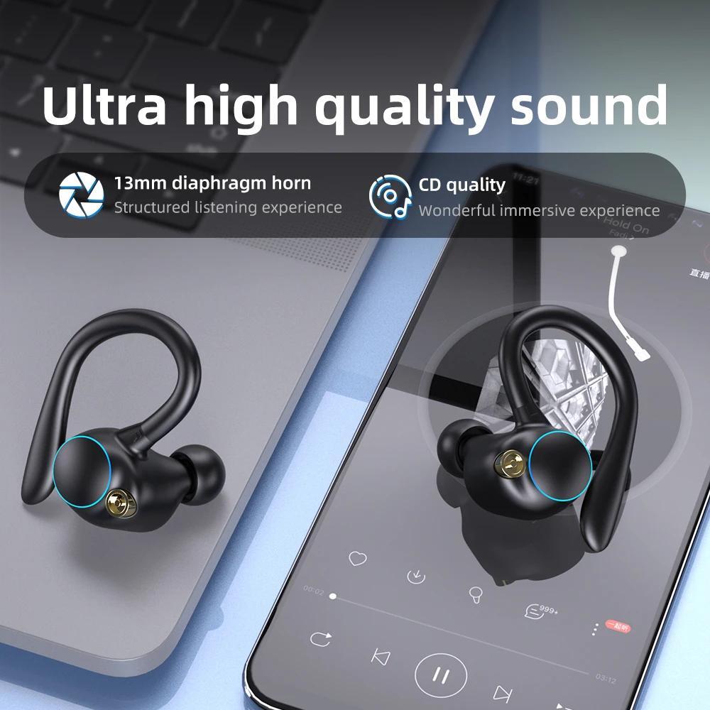 Headphones Wireless Earbuds 60hrs Playback Over-Ear IPX7 Waterproof Earphones US