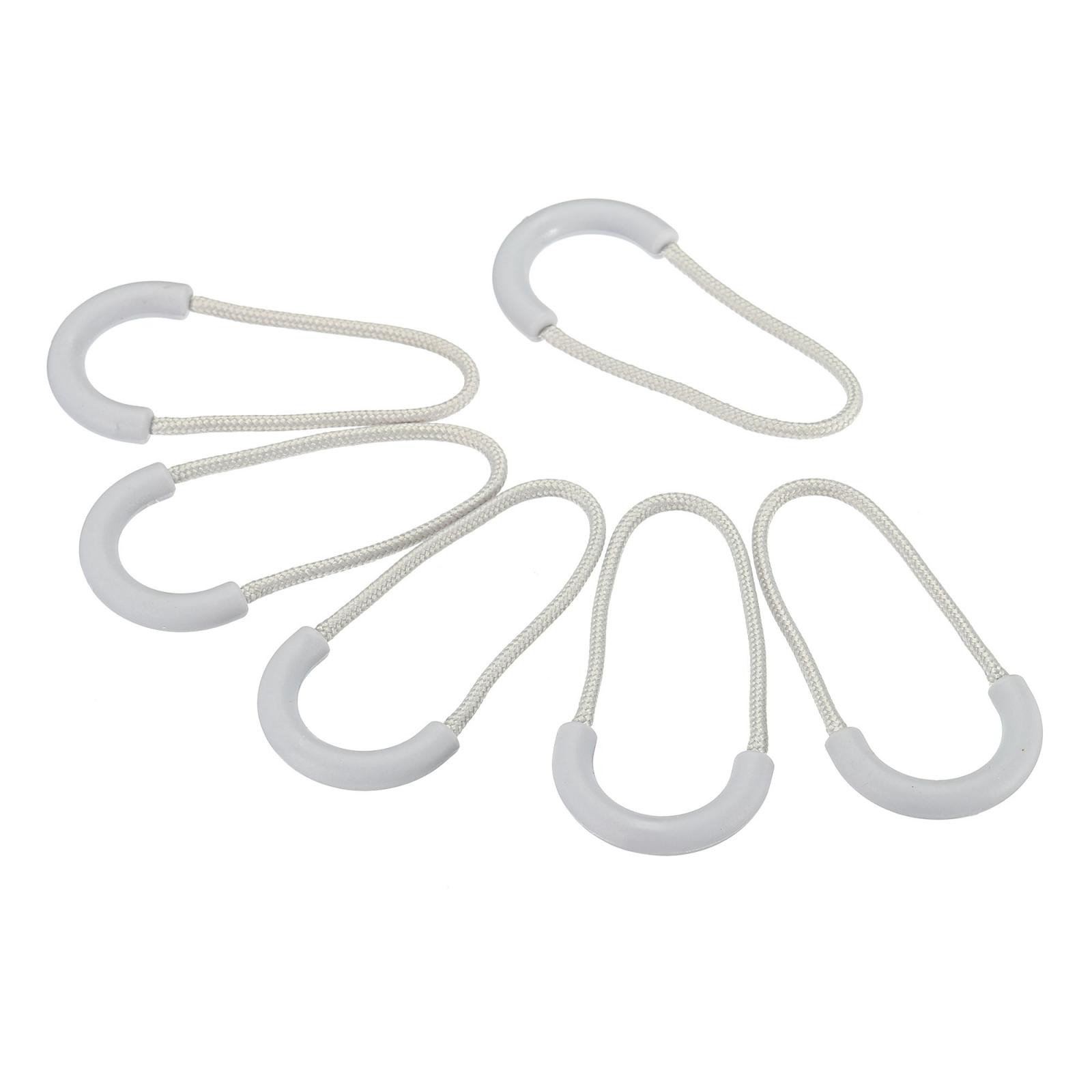 Zipper Pulls Extension Handle Cord, 10 Pack Plastic U-Shape Extender, Grey