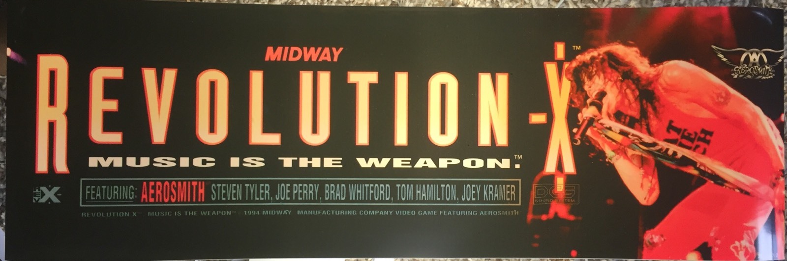 Revolution X 3 Gun Arcade Marquee 30" x 8.125"