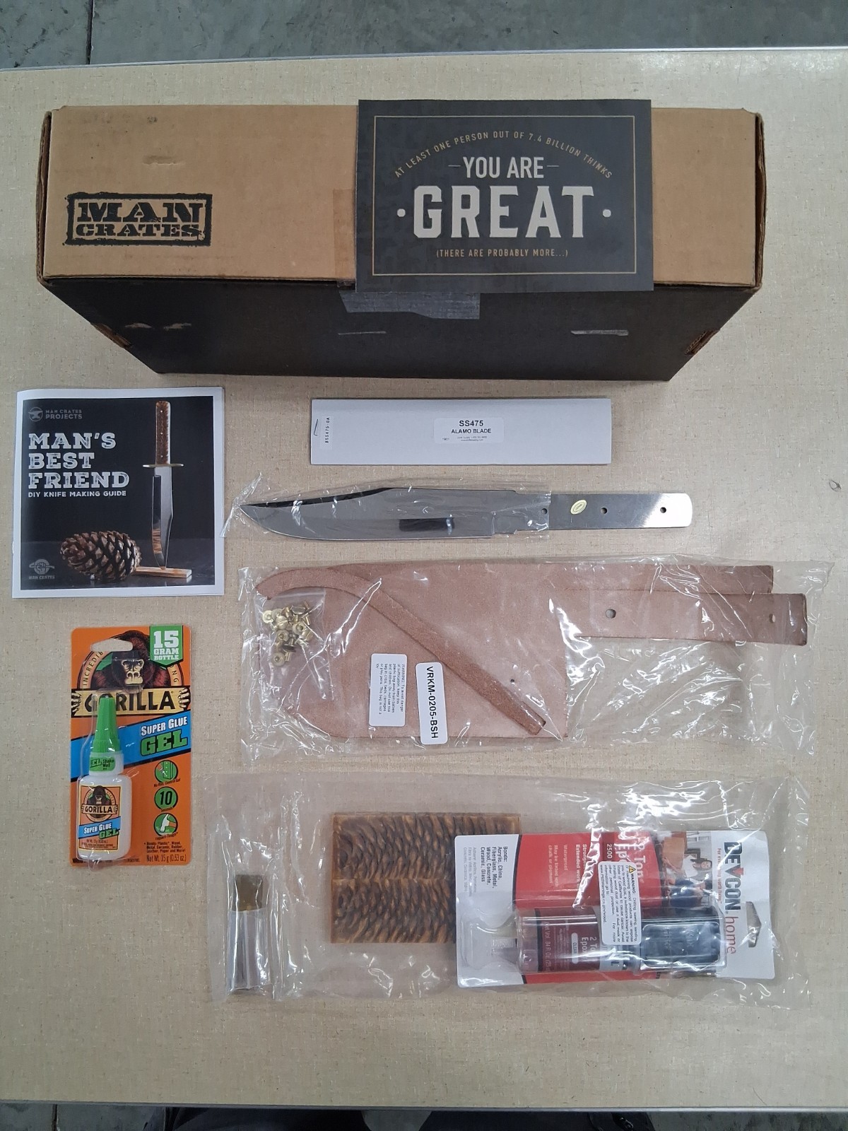 Jantz Man Crates DIY Fixed Blade Knife Making Kit New In Open Box