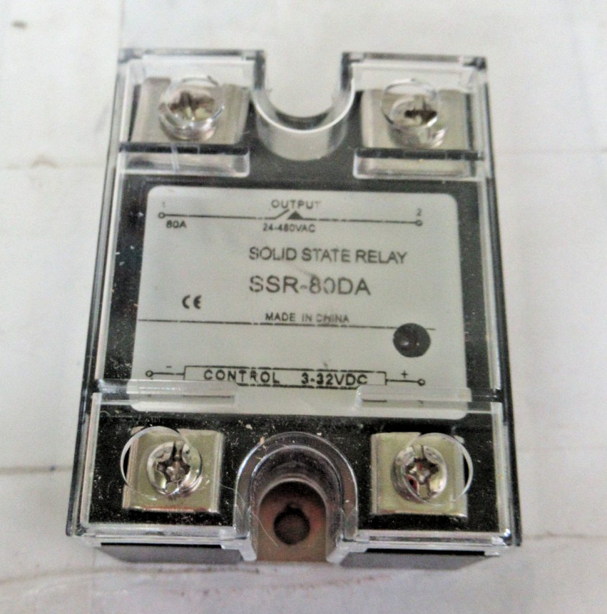 SSR-80DA Single Phase Semi-Conductor Relay Module 3-32V DC to 24-480V AC