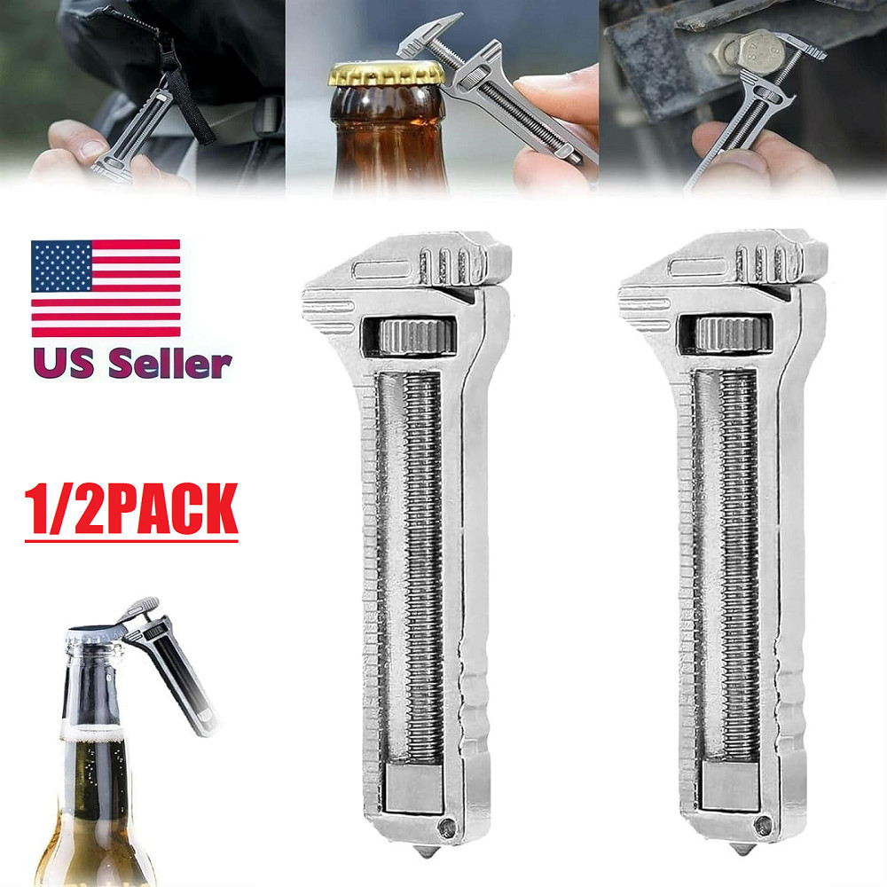 2× Pocket Wrench Multitool Compact Titanium Screwdriver Tool for Fishing Opener