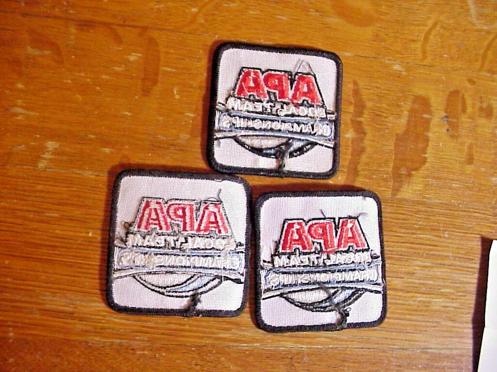 3 Unused APA PATCHES LOCAL TEAM CHAMPIONSHIP American Poolplayers from JIM REMPE