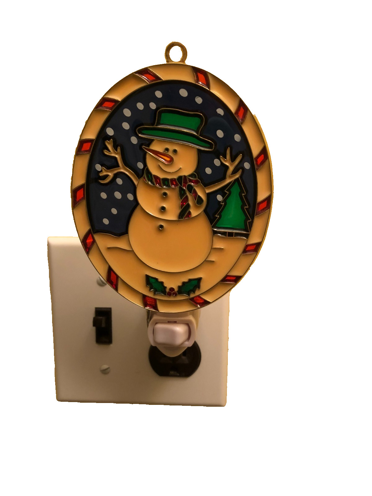 New Snowman with Snowflakes and Hat Night Light Free Ship