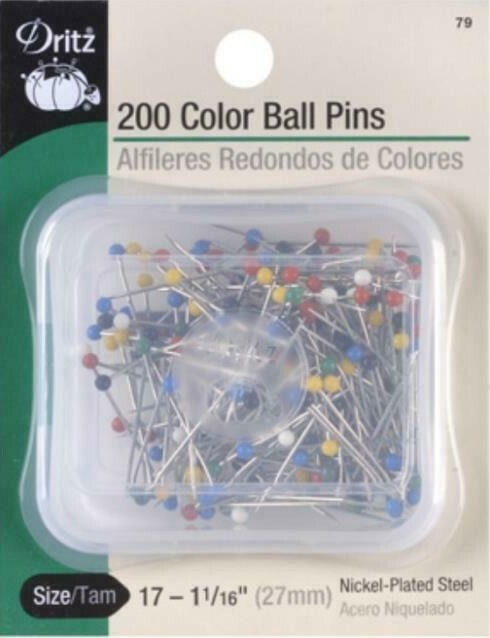 Dritz ~ (79) - Color Ball Pins - 1 1/16" 200 ct