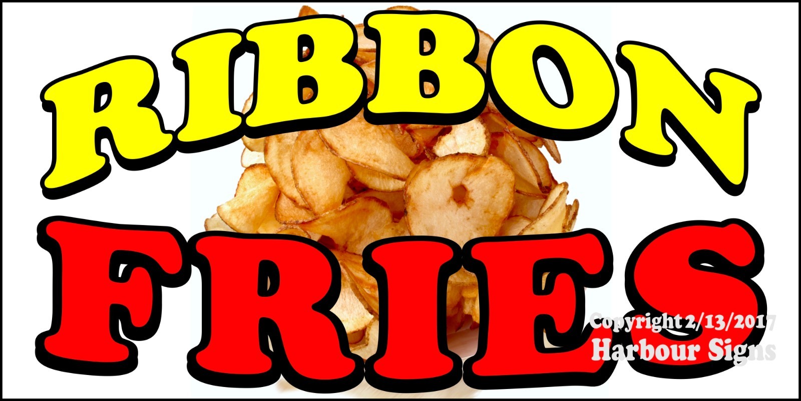 Ribbon Fries  DECAL Concession Food Truck Vinyl Sticker (CHOOSE YOUR SIZE)