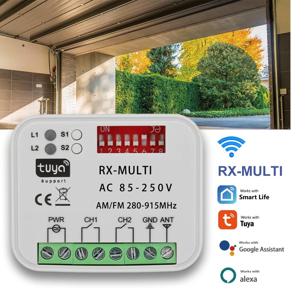 Tuya Smart WiFi Motor Switch Module 85-250V 2CH 433/868mhz universal Receiver