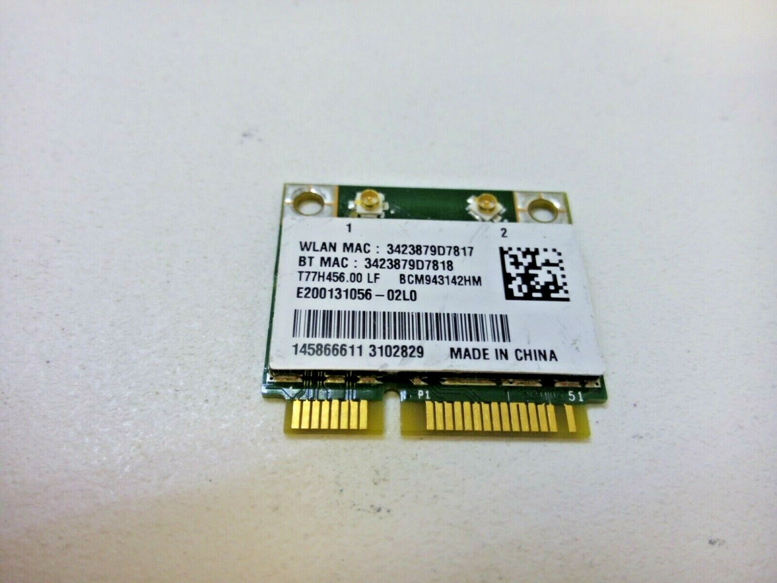 Sony VAIO 15.6" SVF152A29L OEM Wireless WiFi Card BCM943142HM T77H456.00 LF 185