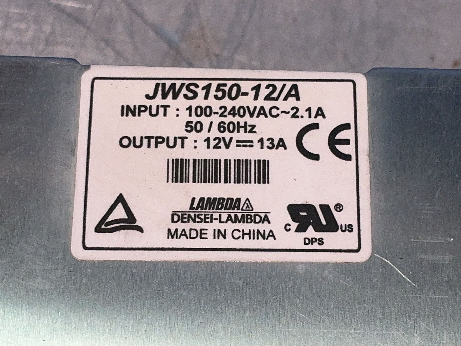 LAMBDA POWER SUPPLY JWS150-12/A