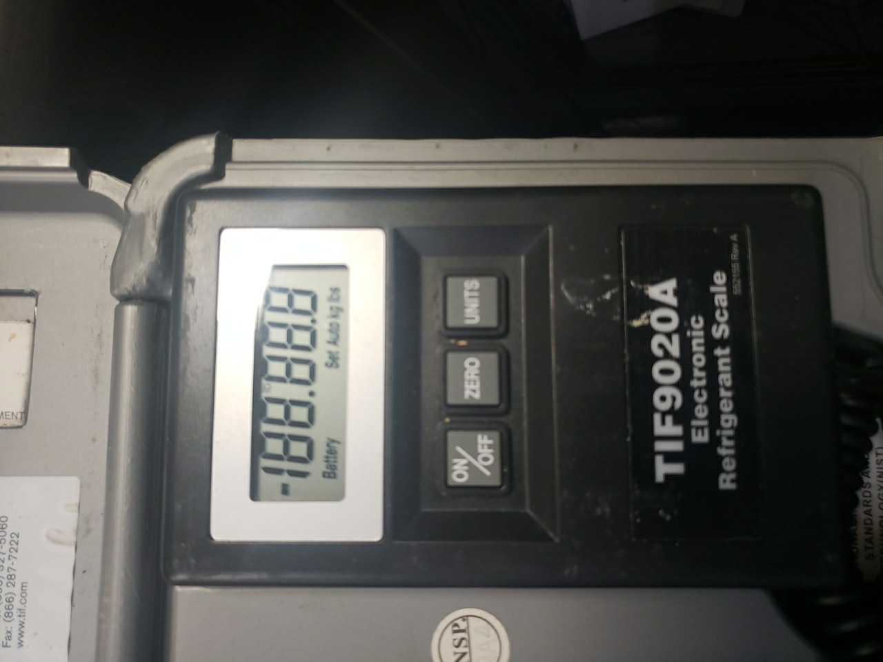TIF 9020A - Slimline Refrigerant Scale, 200 Pound Capacity