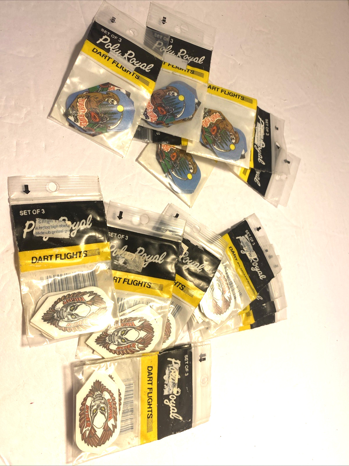 Vintage Lot of 17 Sets of 3 Night Rider Poly Royal Dart Flights