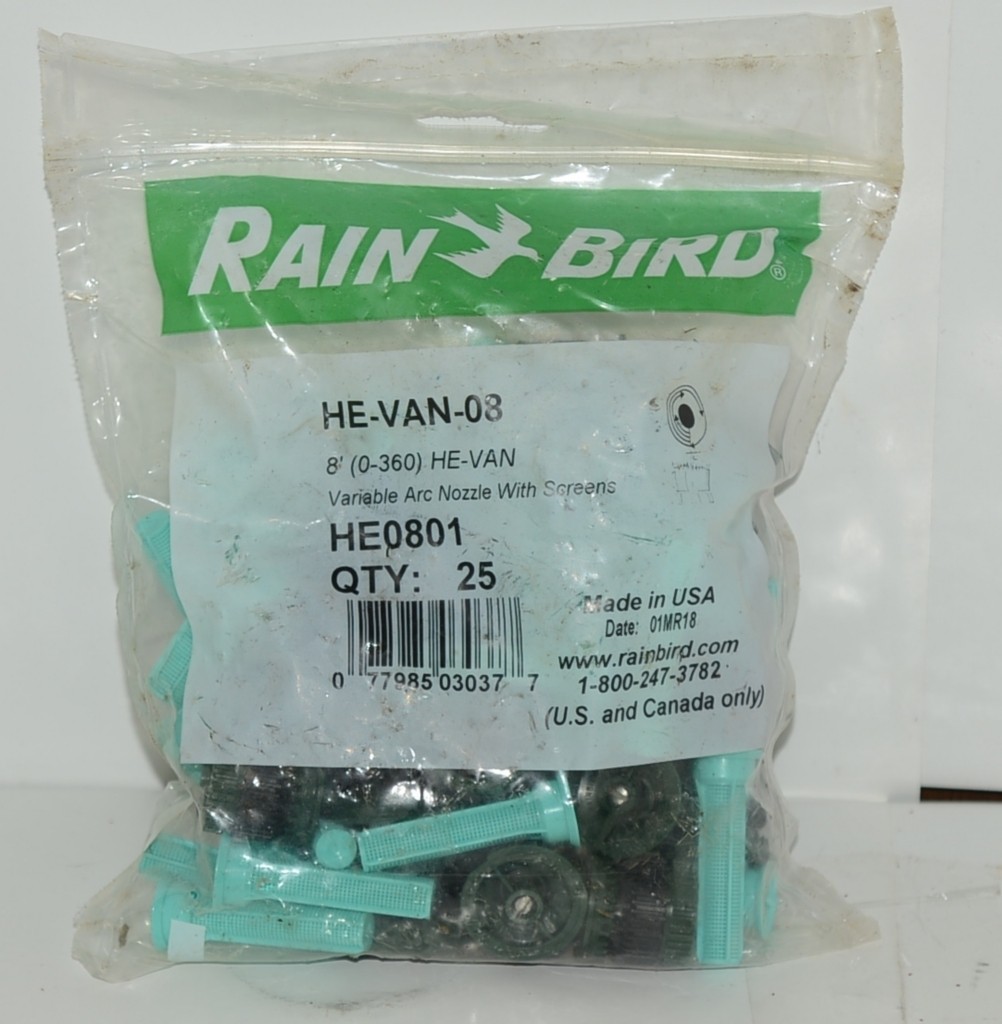 Rain Bird HE VAN 08 8 Foot Arc Nozzle with Screens HE0801 Bag of 25