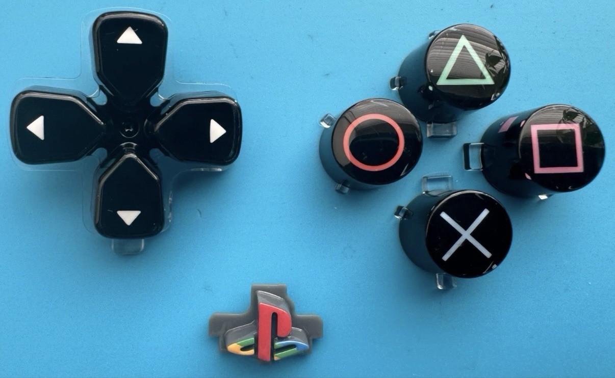 30th Anniversary PS5 6 Piece Retro + Glass Button Set PS5 DualSense Controller