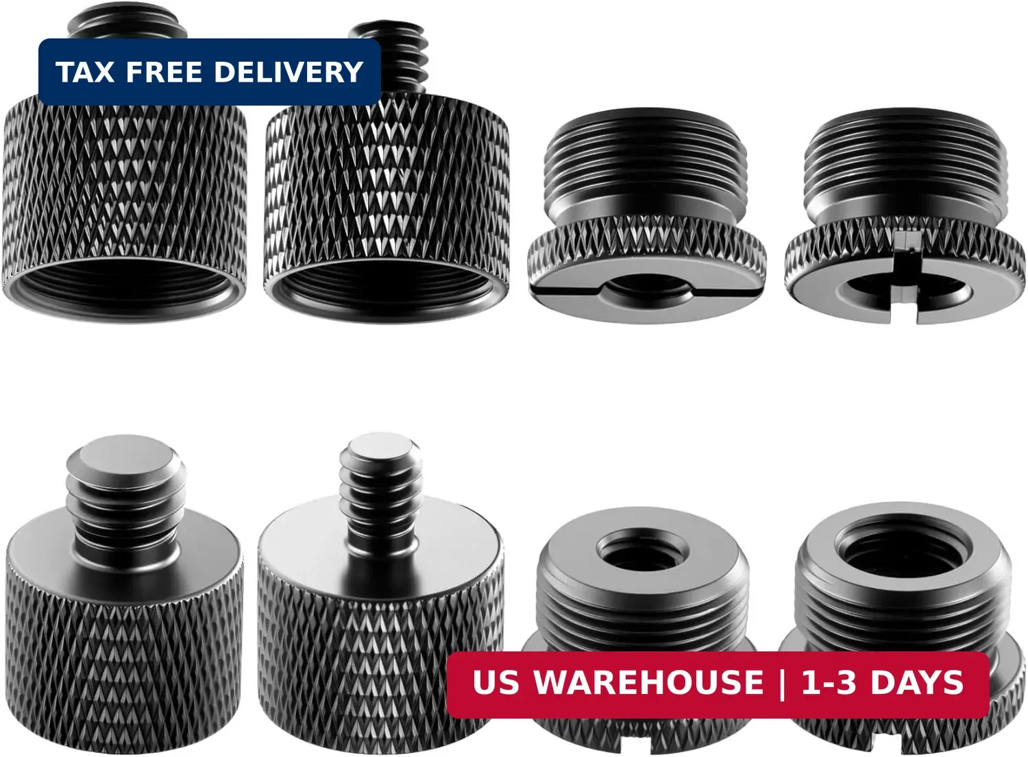 8 Pack Mic Stand Adapter 5/8 Female to 3/8 Male and 3/8 Female to 5/8 Male, 5/8