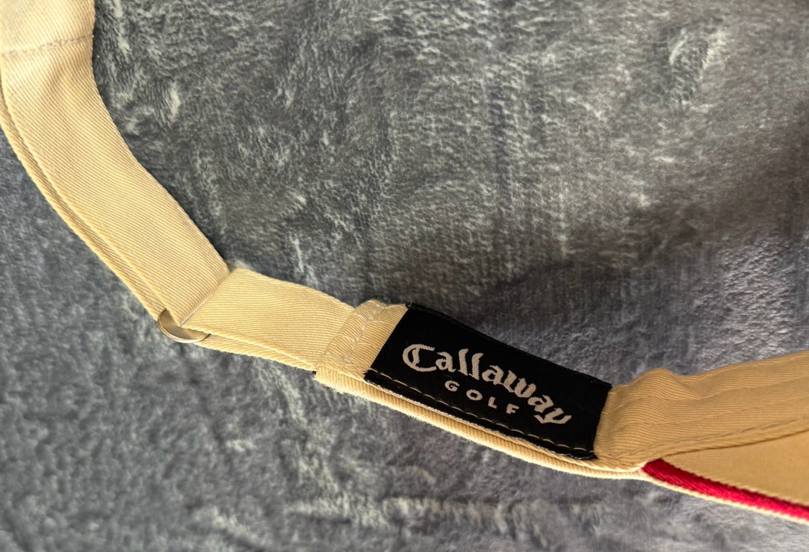 Callaway Golf Visor Hat Beige Red Trim Adjustable One Size OSFA