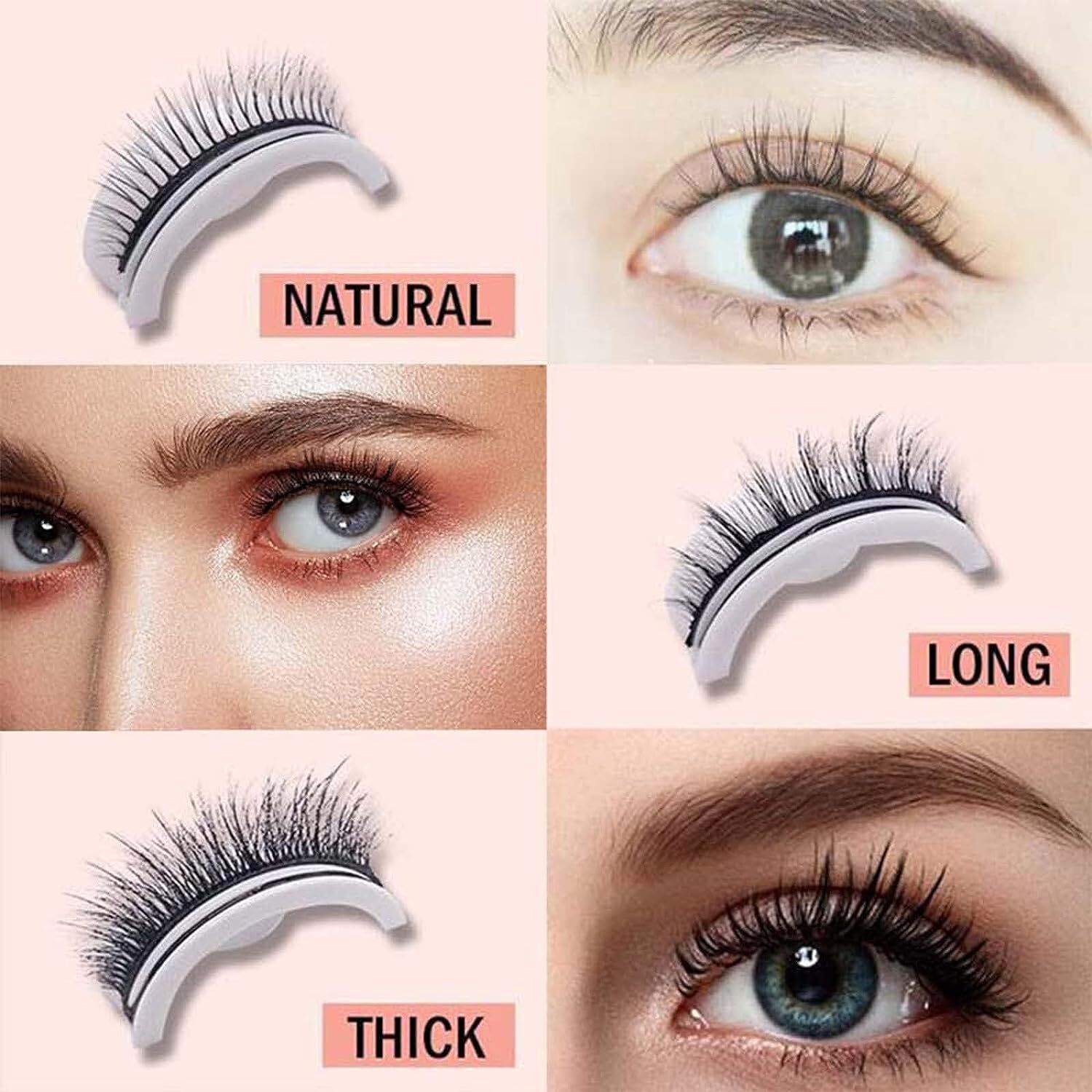 Glazyboo Self Adhesive Eyelashes, Glazyboo Reusable Adhesive Eyelashes