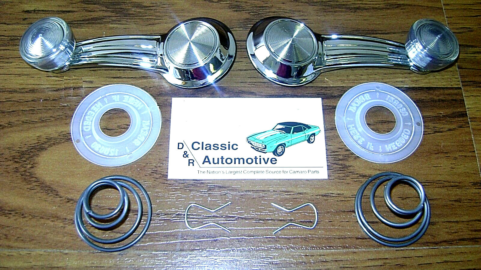 1967-1981 Chevy CLEAR Window Crank Pair & Clip Springs Washers Pontiac GMC Buick