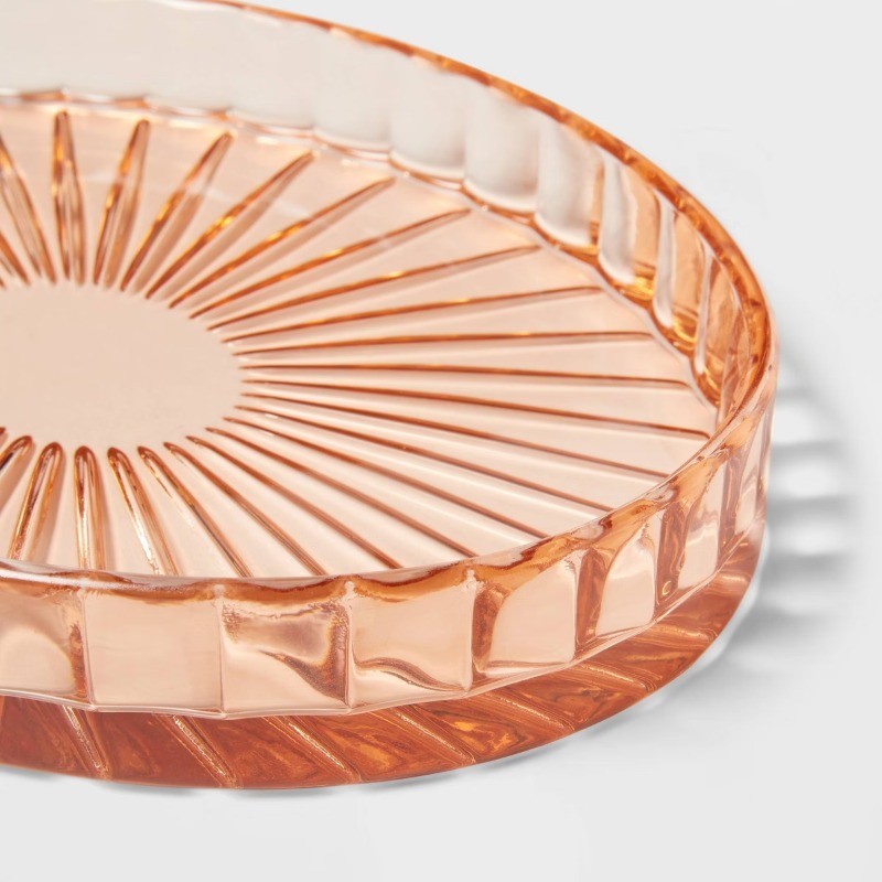 Colored Glass Bath Tray Pink