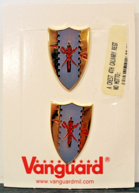US Army Fourth 4th Cavalry Regiment Distinctive Unit Insignia DUI Badge Pin Pair