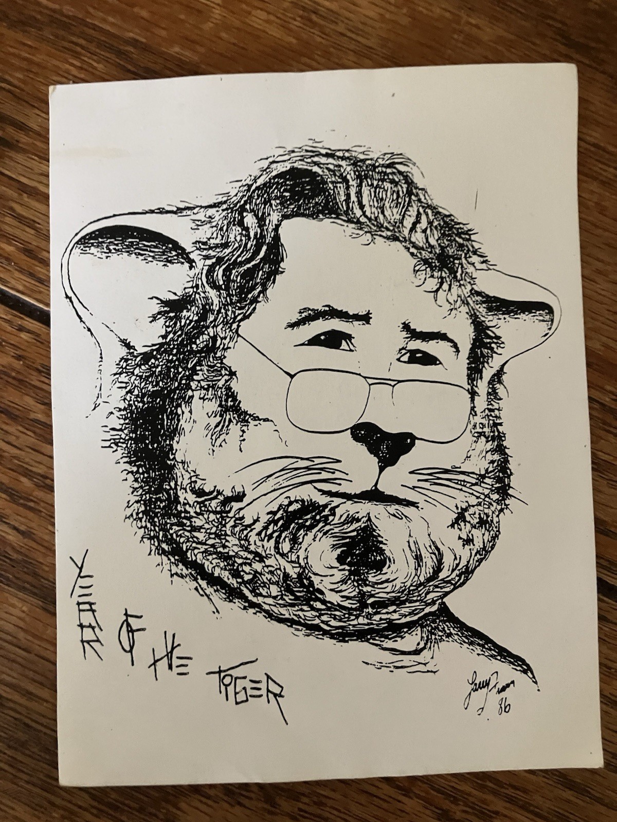 Rare VTG '86 Jerry Garcia-Chinese New Year Sticker- drawn by Jerry-Grateful Dead