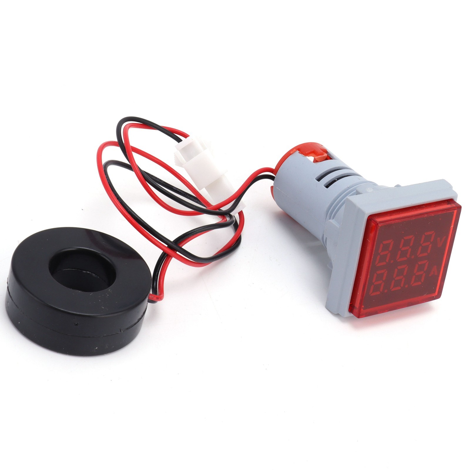Current Signal Indicator Universal 2‑Display Square Lamp Light 60~500V AC Red