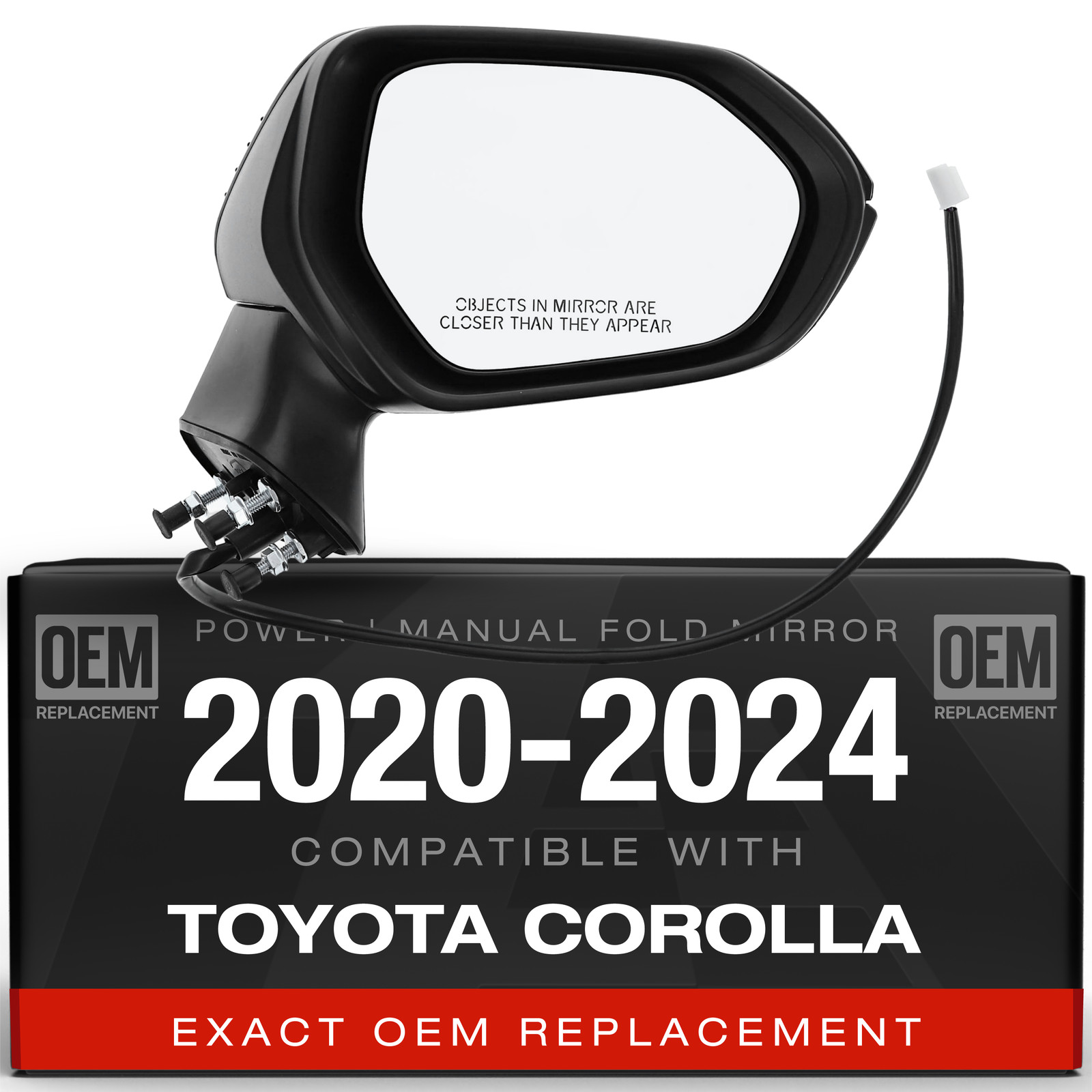Passenger Side Mirror Replacement - Compatible with 2020-2024 Toyota Corolla ...
