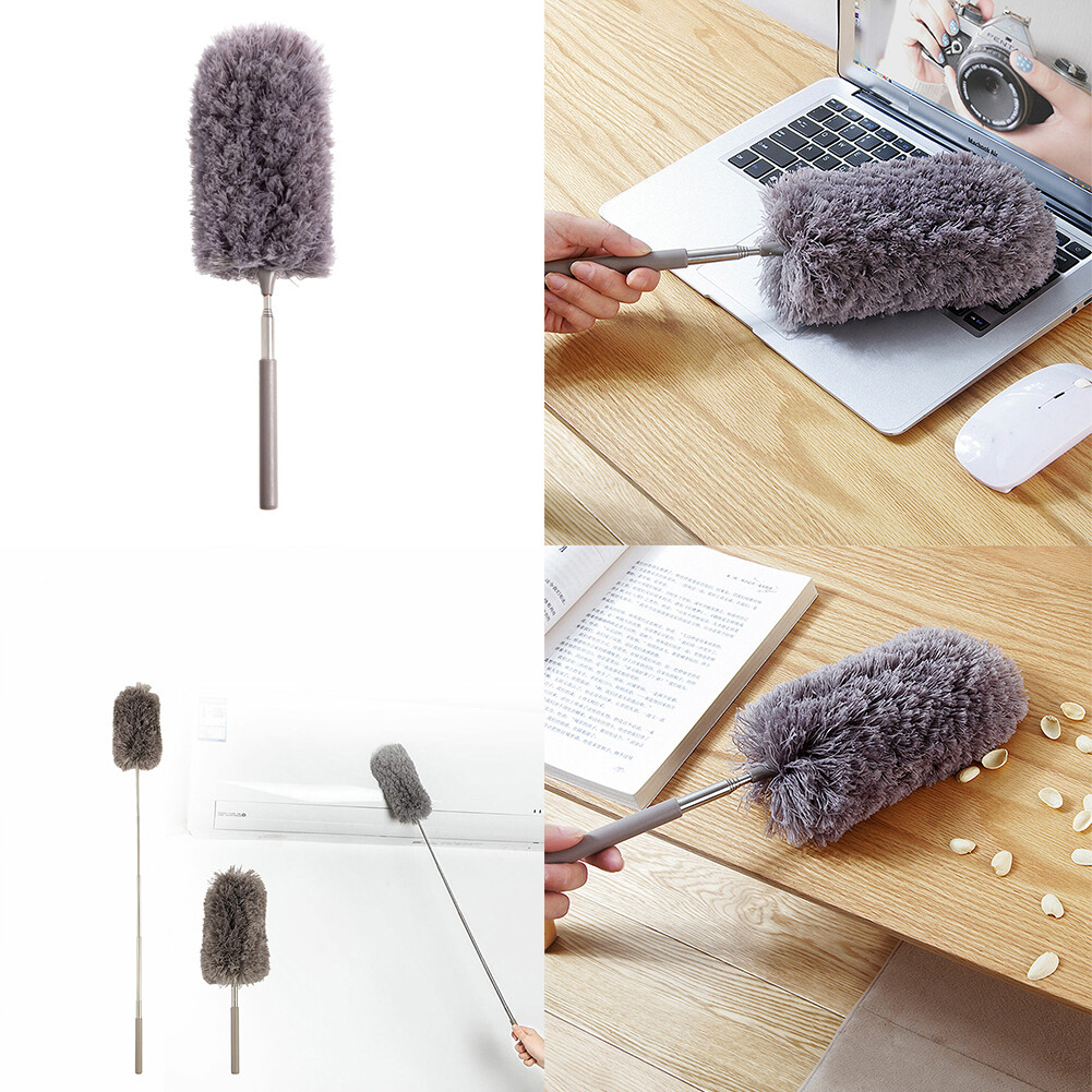 US 1 Pcs Adjustable Microfiber Feather Duster Extend Brush Household Cleaning