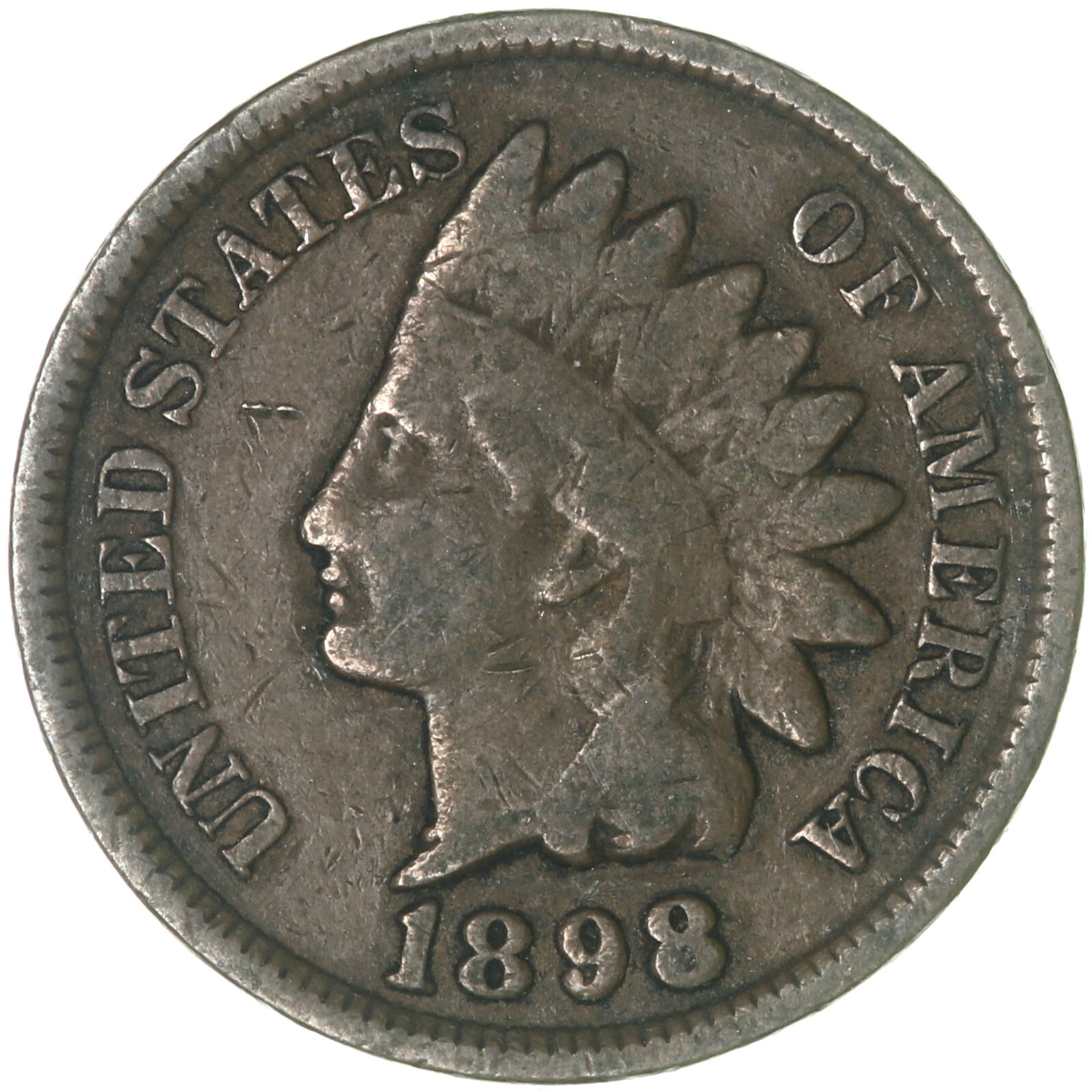 1898 (P) Indian Head Cent Very Good Penny VG