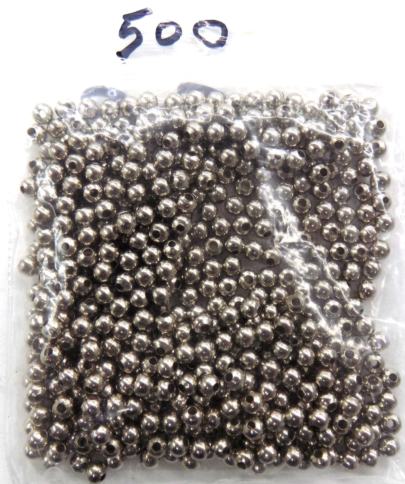 500ct NICKEL FISHING BAIT BEADS 5/32" diameter Hollow Metal Bead for Lure Making