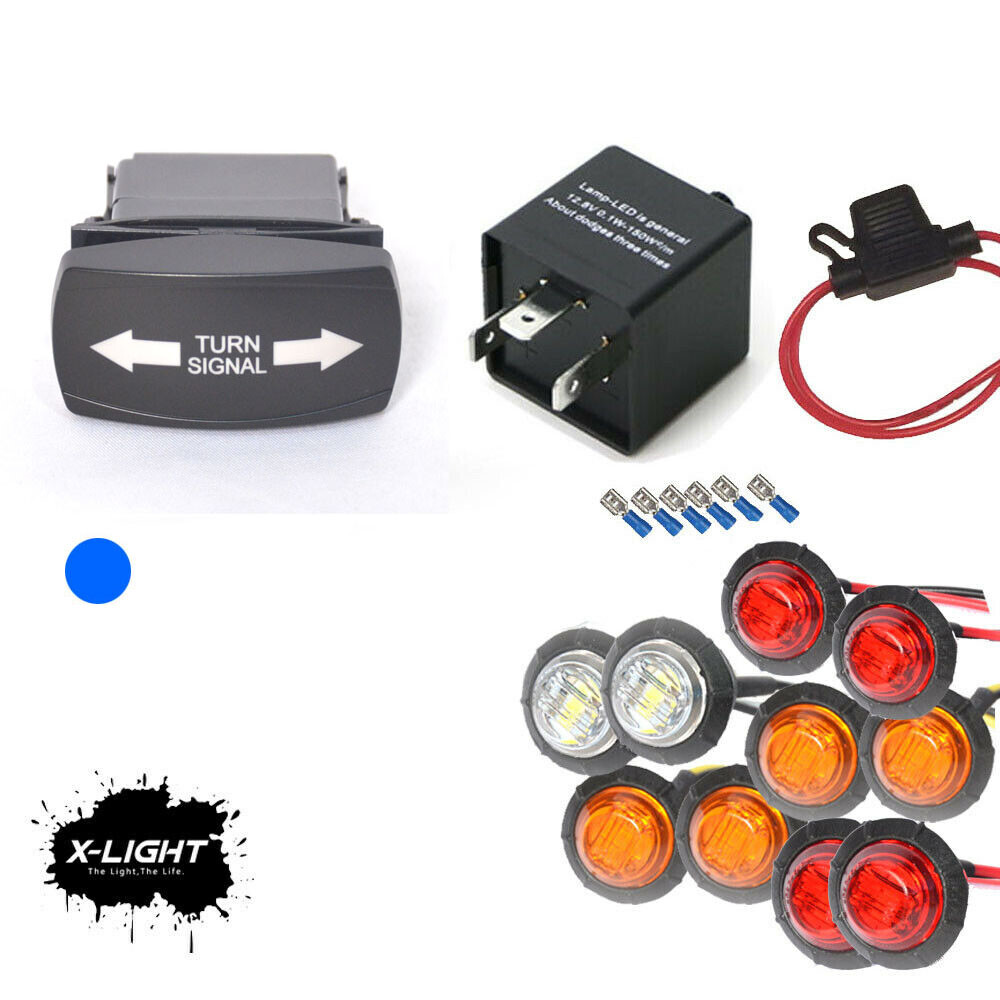 Rocker Switch Universal Turn Signal Street Legal Led Light Kit for SXS ATV UTV