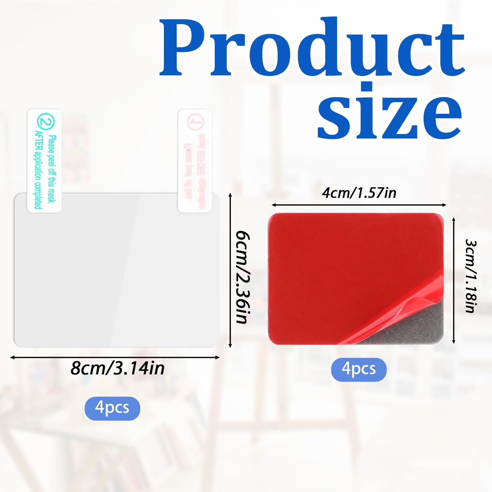 4 Pcs Electrostatic Double-Sided Sticker Mounting for Dash Cam Windshield Film