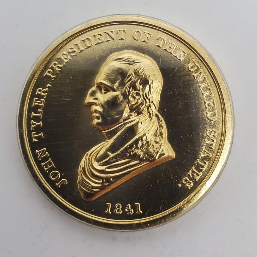 John Tyler - 24k Gold Plated Coin -Presidential Medals Cover Collection