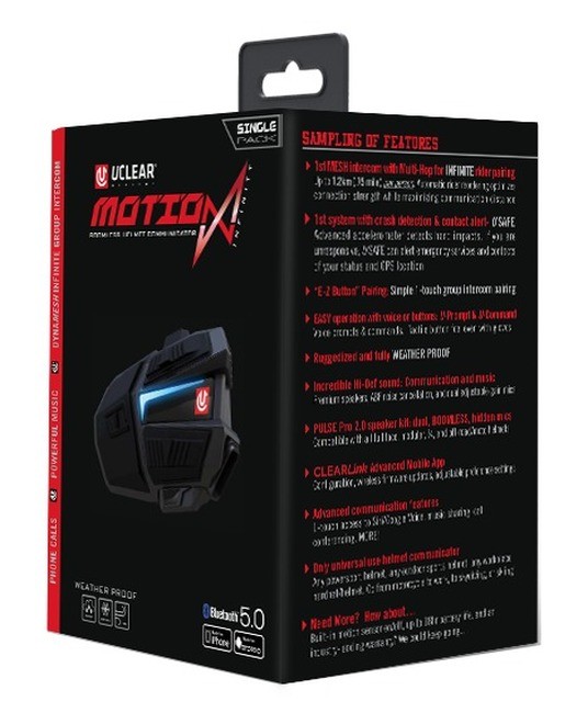 UCLEAR Motion Infinity Single Helmet Communicator 180510