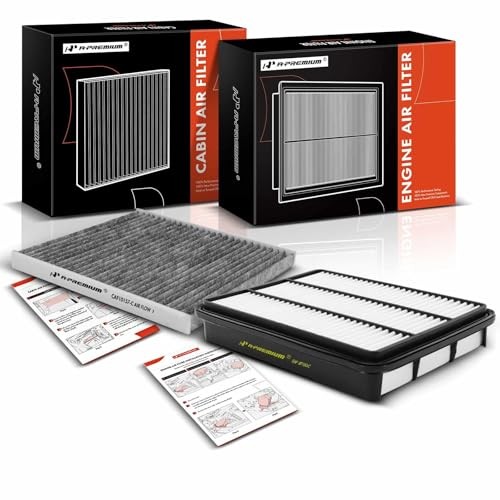 2-PC Engine & Cabin Air Filter with Activated Carbon Compatible with Toyota