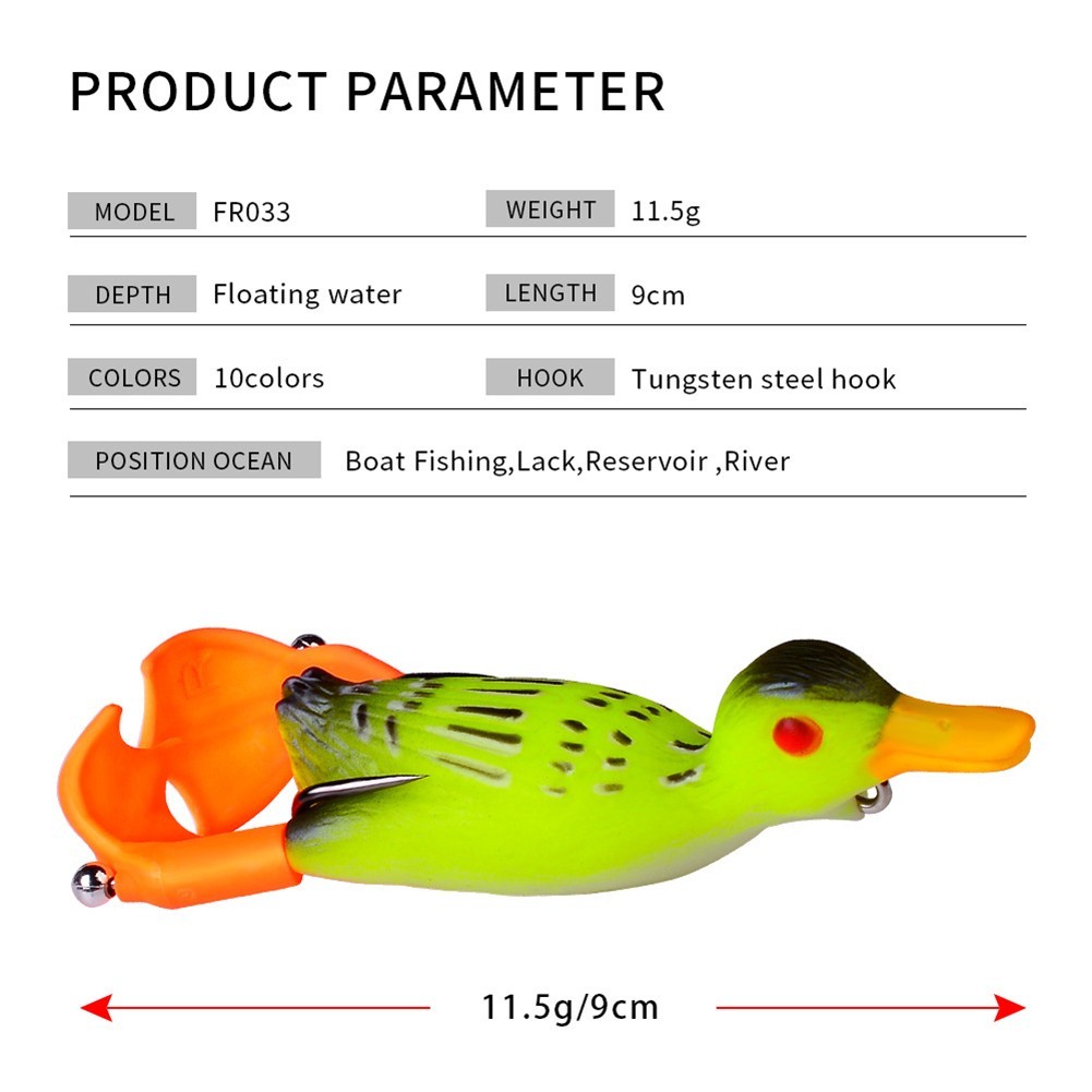 Fishing Gear Duck Lure Fishing Trip 11g Weight 5 Color Options Blade Vibration
