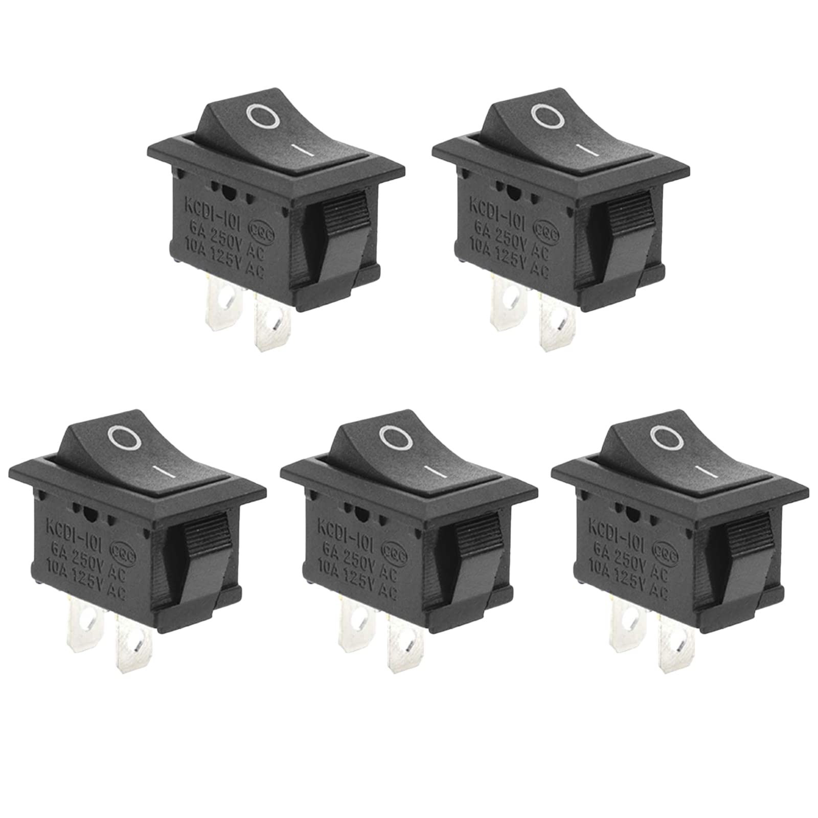 5Pcs On/Off Boat Rocker Switch 5Pcs 2 Pin 2 Position Snap 12V 110V 250V