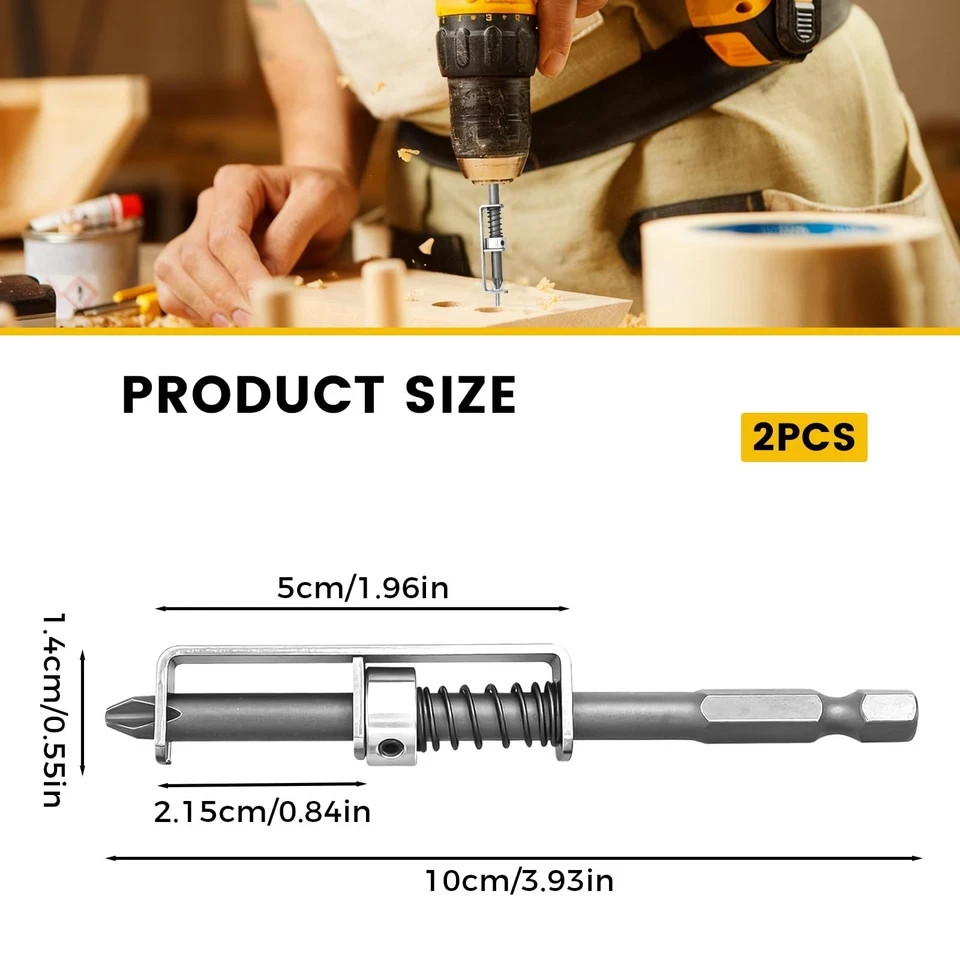2 Pcs Spring-loaded Screw Holder Bit, Universal Screwdriver Bit with Screw Gr...
