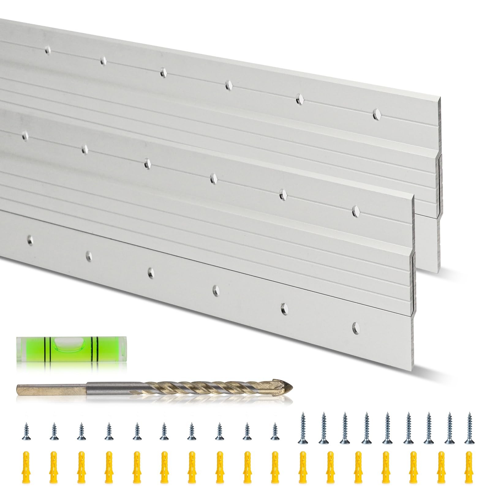 50 Inch French Cleat Hangers (2 Pairs) - Aluminum Z Bar Clips, Interlocking H...