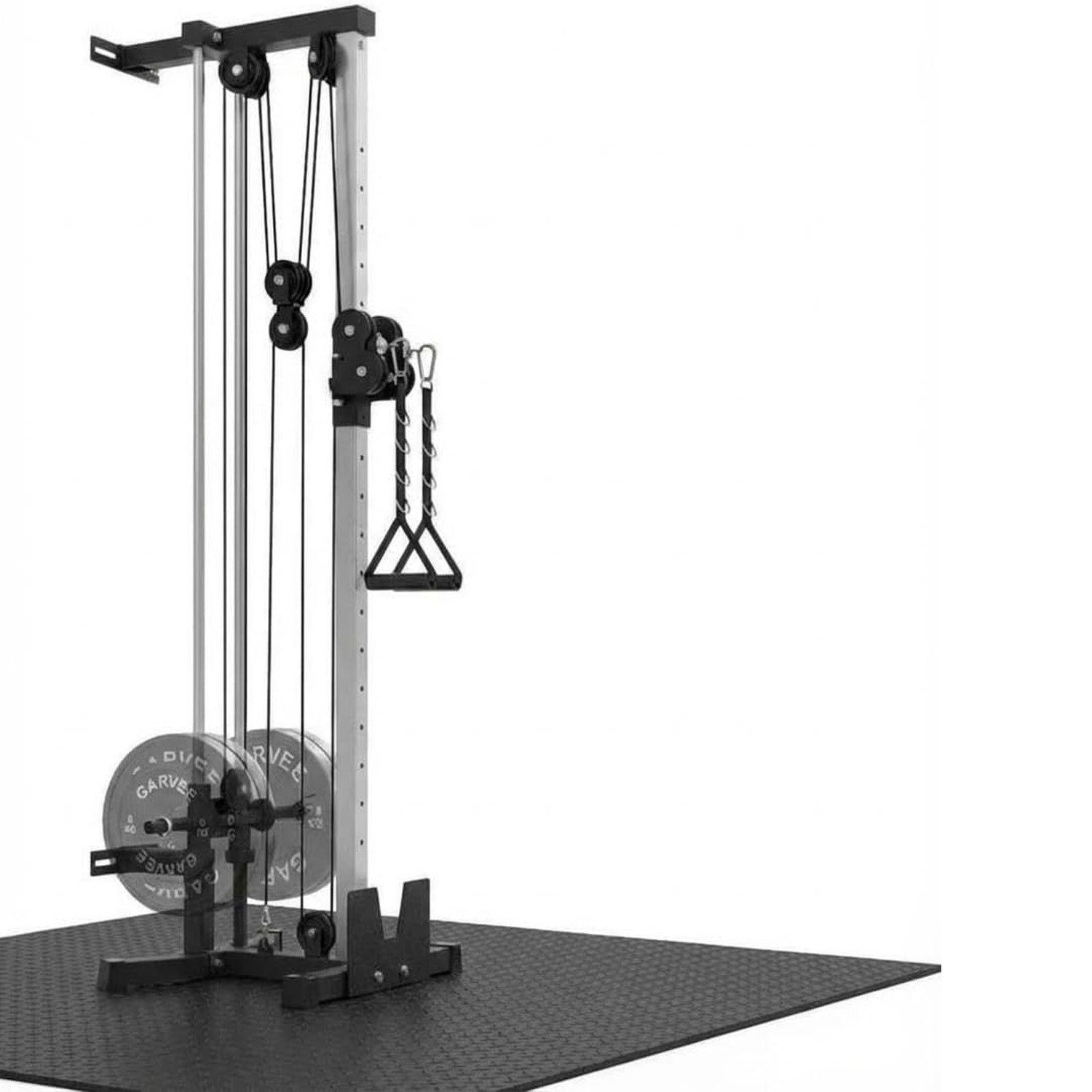 Wall Mount Cable Station LAT Pulldown Machine w/19 Positions Dual Pulley System