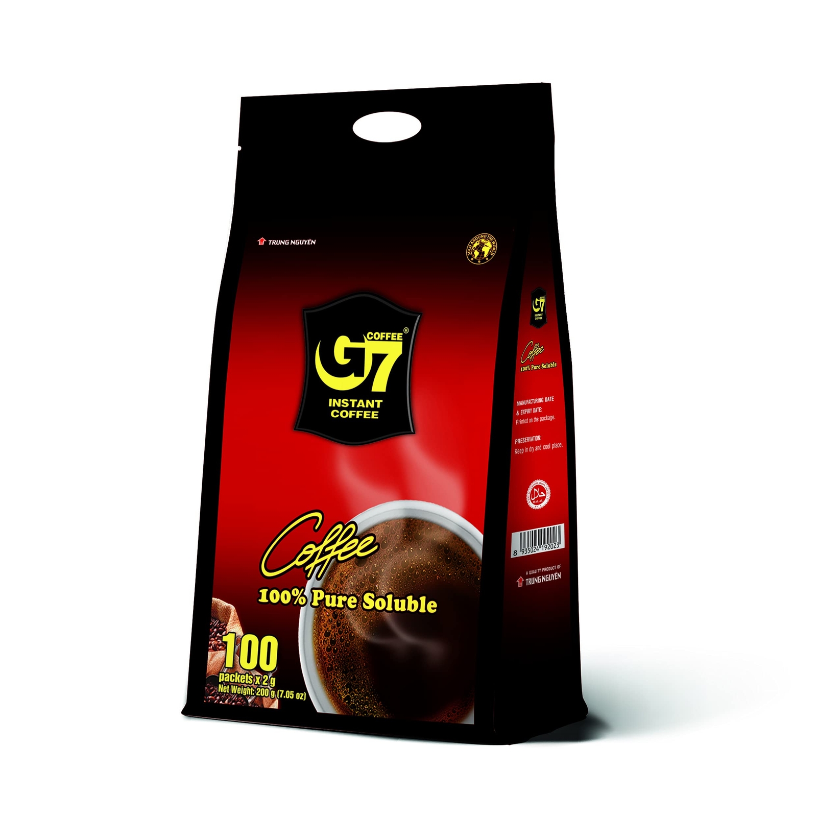 G7 Pure Black Instant Coffee 100 Sachets Bold Sugar Free Easy Preparation