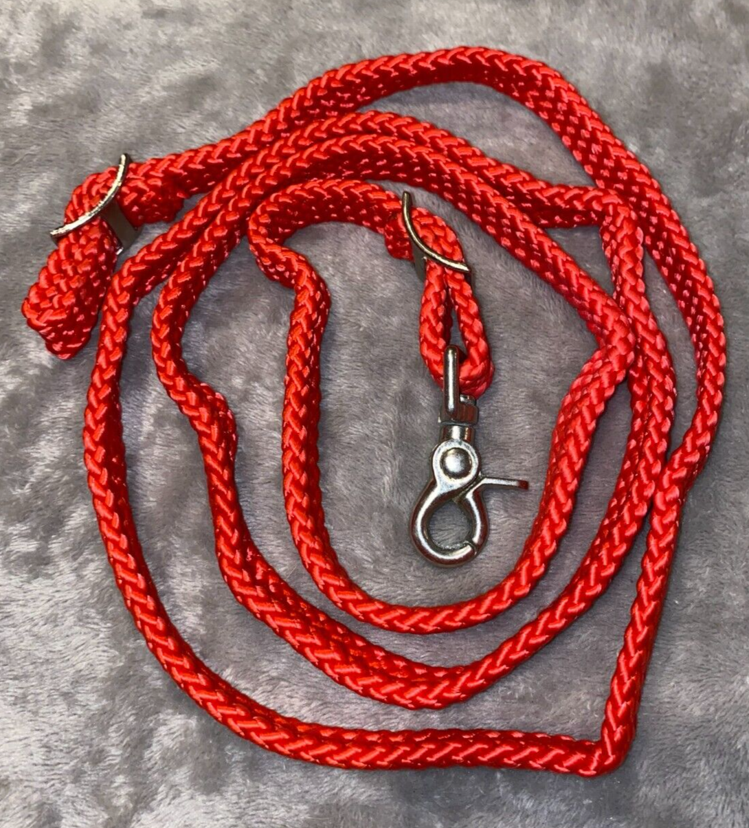 NEW BLACK OR RED FLAT LOOP BARREL REINS WITH CLIP 74''