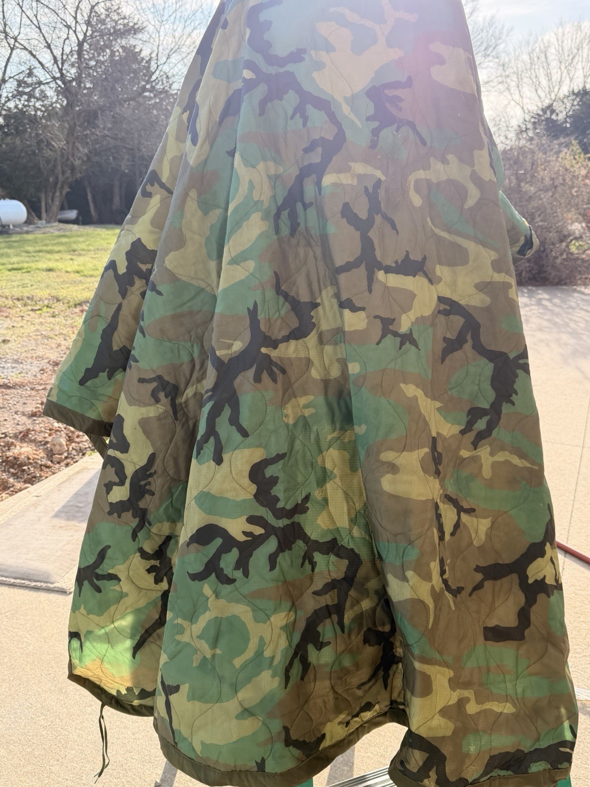 Genuine USGI Woodland Camo Poncho Liner Woobie Blanket - M81 Camouflage