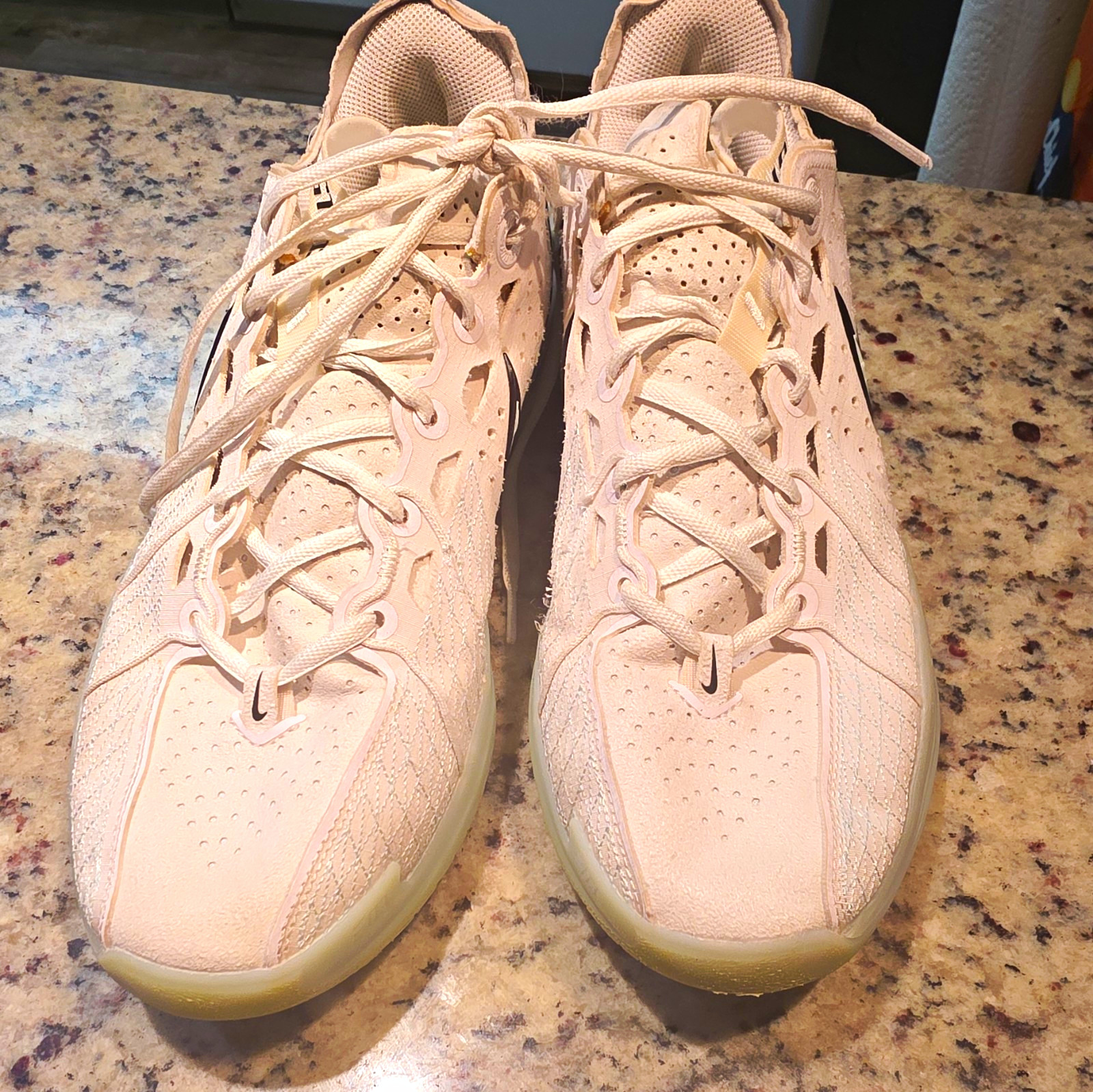 Nike Men’s Low Top Lace-Up Athletic Sneaker Beige Solid Rubber Outsole